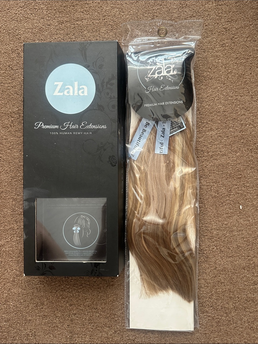 Zala Premium Women's Hair Extensions - Light Brown 14 inches. clip in